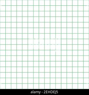 Grid paper. Abstract squared background with green graph. Geometric pattern for school, wallpaper, textures, notebook. Lined blank on transparent Stock Vector
