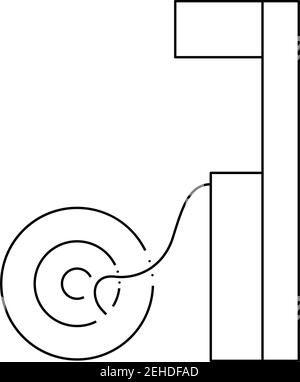 Wheels Pump Station Icon. Outline Simple Design. Vector Illustration. Stock Vector