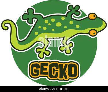 gecko lizard character isolated on white background.  vector illustration Stock Vector