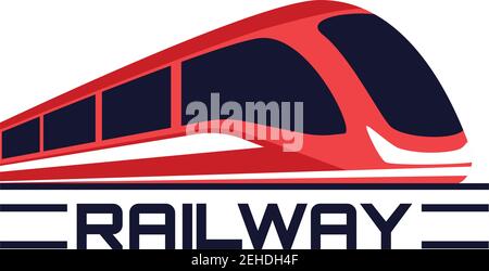 train railway logo isolated on white background. vector illustration Stock Vector