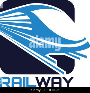 train railway logo isolated on white background. vector illustration Stock Vector