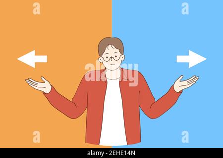 Doubt, Making decision, hard choice concept Stock Vector