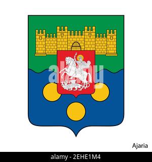 Coat of Arms of Ajaria is a Georgia region. Vector heraldic emblem Stock Vector