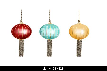 Traditional Chinese lanterns isolated on a white background. Vector illustration Stock Vector