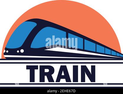 train railway logo isolated on white background. vector illustration Stock Vector