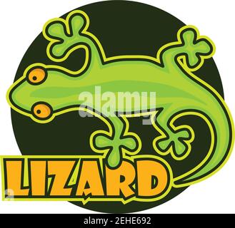 gecko lizard character isolated on white background.  vector illustration Stock Vector