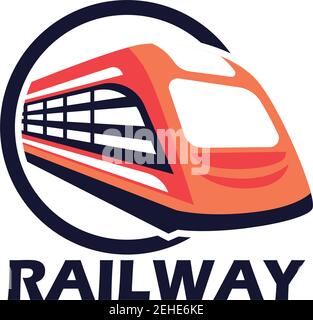 train railway logo isolated on white background. vector illustration Stock Vector