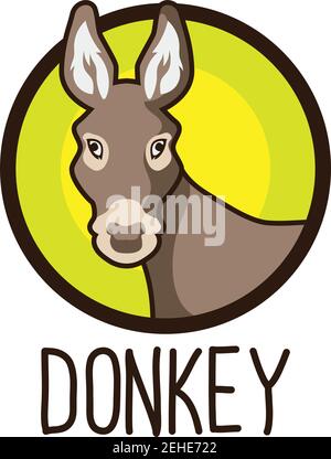 donkey logo isolated on white background. vector illustration Stock Vector