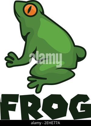 green frog logo isolated on white background. vector illustration Stock Vector