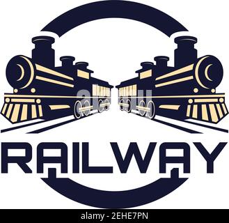 train railway logo isolated on white background. vector illustration Stock Vector