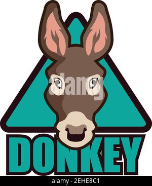 donkey logo isolated on white background. vector illustration Stock Vector