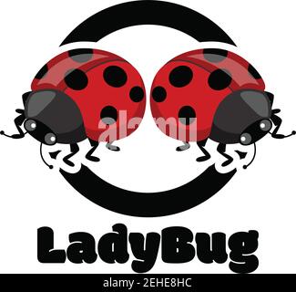 lady bug logo isolated on white background vector illustration Stock Vector