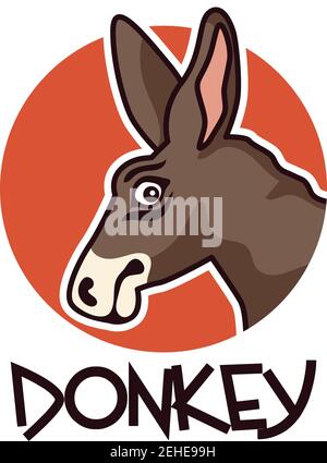 donkey logo isolated on white background. vector illustration Stock Vector