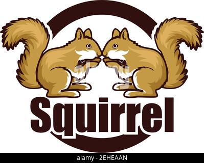 squirrel logo isolated on white background vector illustration Stock Vector