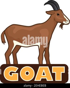 goat logo isolated on white background. vector illustration Stock Vector