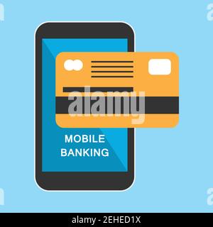 money transaction on mobile banking app,  hand holding mobile for on line business concept. vector illustration Stock Vector