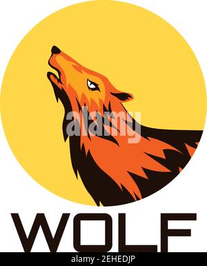wolf logo isolated on white background. vector illustration Stock Vector