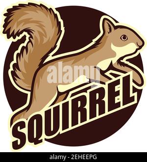 squirrel logo isolated on white background vector illustration Stock Vector