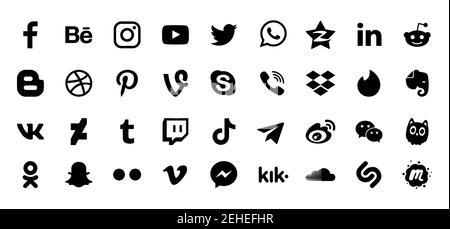 Social network icon. Black logo sign. Vector illustration. Isolated pictogram on white background. Stock Vector