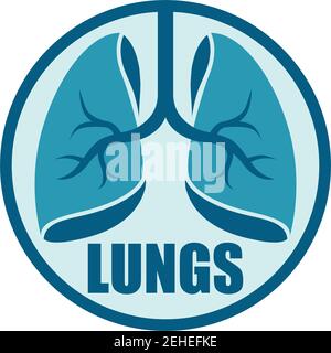 lungs logo isolated on white background for pulmonary clinic. vector illustration Stock Vector