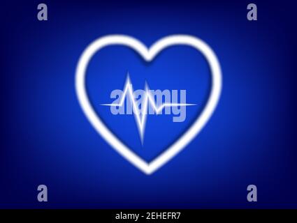 electrocardiogram graphic of heart concept Symbol of healthy lifestyle and love vector illustration Stock Vector