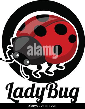 lady bug logo isolated on white background vector illustration Stock Vector