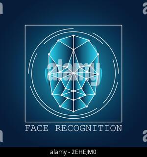 human face recognition scanning system. vector illustration Stock Vector