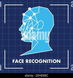 human face recognition scanning system. vector illustration Stock Vector