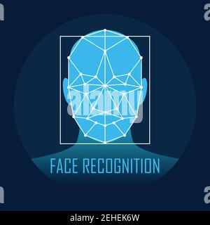human face recognition scanning system. vector illustration Stock Vector