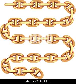 silver chains bracelet isolated on white background. vector illustration Stock Vector
