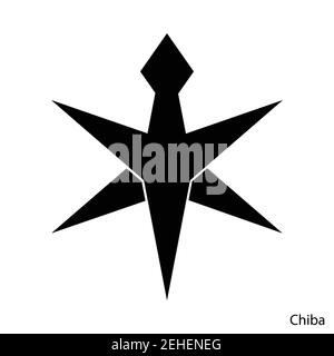 Coat of Arms of Chiba is a Japan prefecture. Vector heraldic emblem Stock Vector
