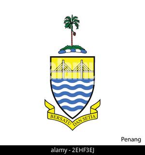 Coat of Arms of Penang is a Malaysian region. Vector heraldic emblem Stock Vector