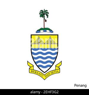 Coat of Arms of Penang is a Malaysian region. Vector heraldic emblem Stock Vector