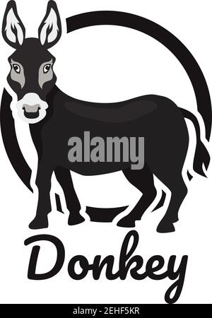 donkey logo isolated on white background. vector illustration Stock Vector