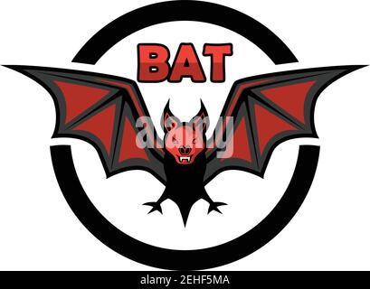 bat logo isolated on white background. vector illustration Stock Vector