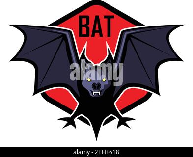 bat logo isolated on white background. vector illustration Stock Vector