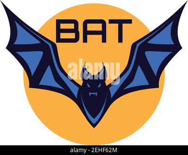 bat logo isolated on white background. vector illustration Stock Vector