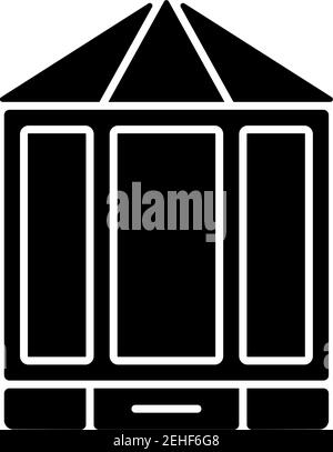 Bay and bow windows black glyph icon Stock Vector