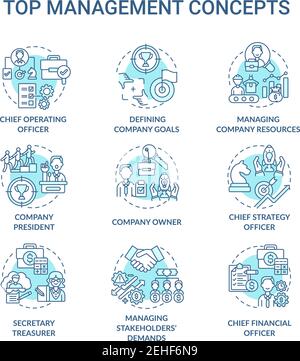 Top management concept icons set Stock Vector