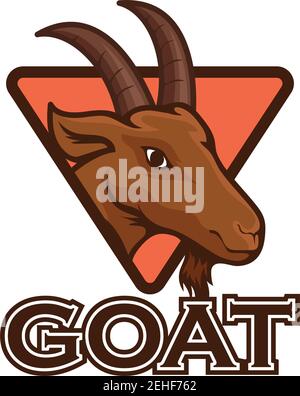 goat logo isolated on white background. vector illustration Stock Vector