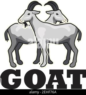 goat logo isolated on white background. vector illustration Stock Vector