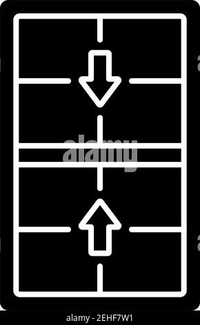 Double-hung windows black glyph icon Stock Vector