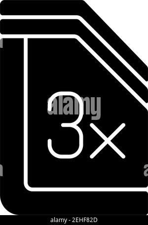 Insulated glass windows black glyph icon Stock Vector