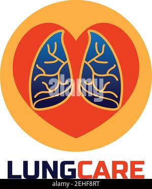 lungs logo isolated on white background for pulmonary clinic. vector illustration Stock Vector
