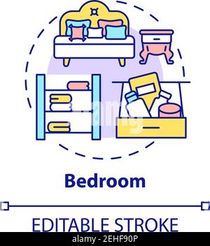 Bedroom concept icon Stock Vector