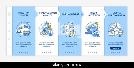 Benefits of hydropower vector infographic template Stock Vector