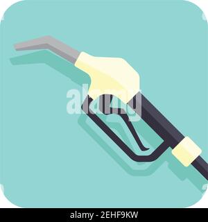 hand holding gasoline pistol pump fuel nozzle. vector illustration Stock Vector