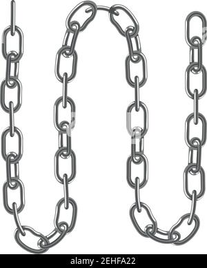 silver chains bracelet isolated on white background. vector illustration Stock Vector