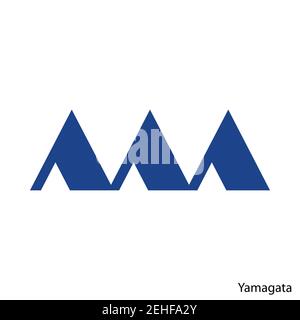 Coat of Arms of Yamagata is a Japan prefecture. Vector heraldic emblem Stock Vector