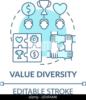 Value diversity concept icon Stock Vector